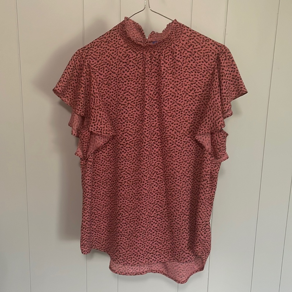 Apt 9 Mock neck flutter sleeve top